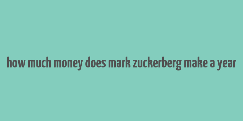 how much money does mark zuckerberg make a year