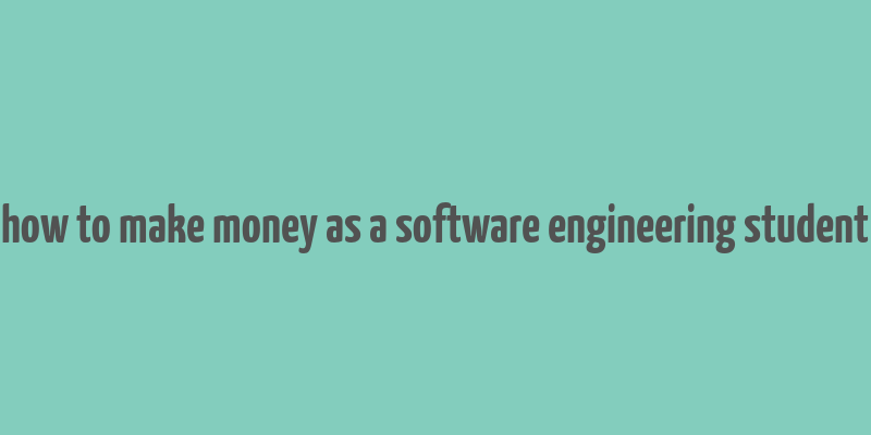 how to make money as a software engineering student