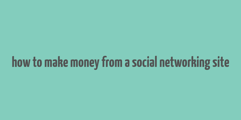 how to make money from a social networking site