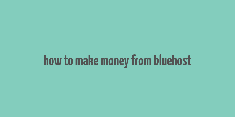 how to make money from bluehost