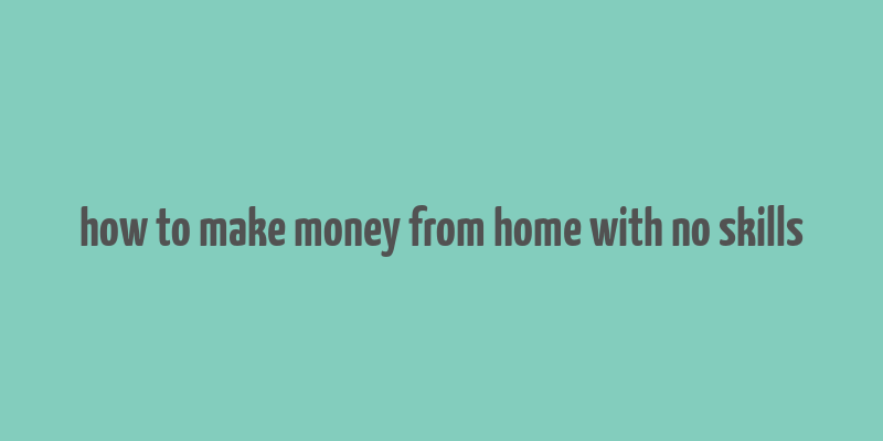 how to make money from home with no skills