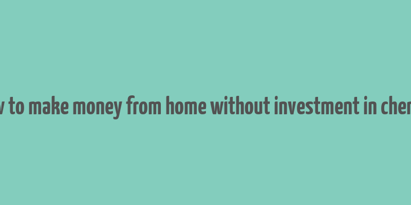 how to make money from home without investment in chennai