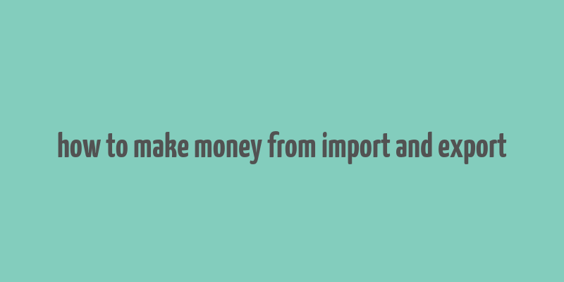 how to make money from import and export