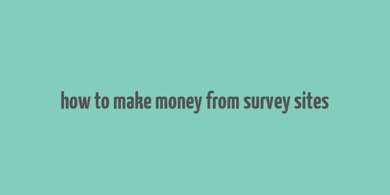 how to make money from survey sites