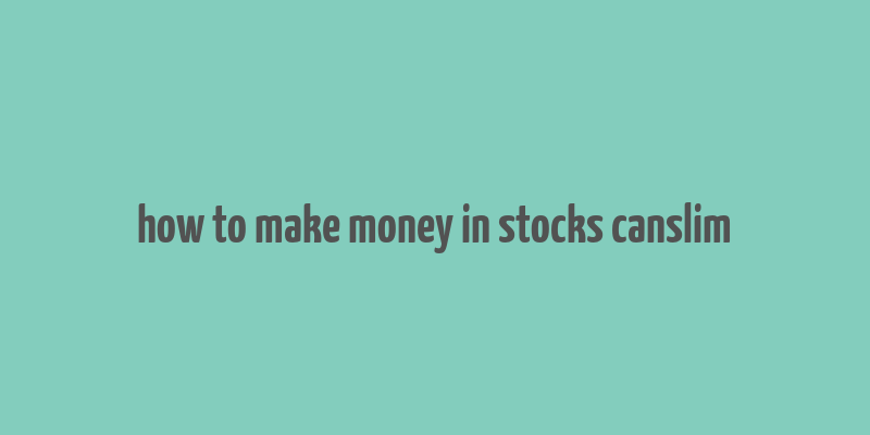 how to make money in stocks canslim