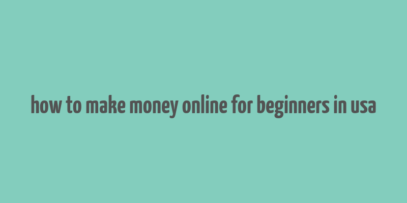 how to make money online for beginners in usa