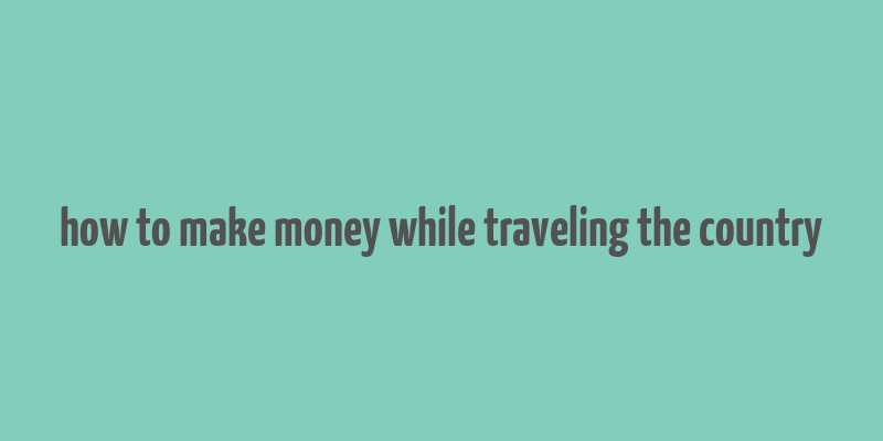 how to make money while traveling the country