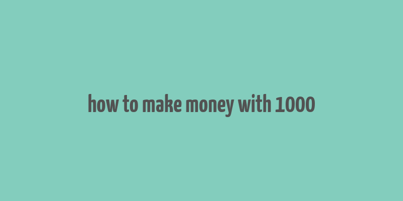 how to make money with 1000