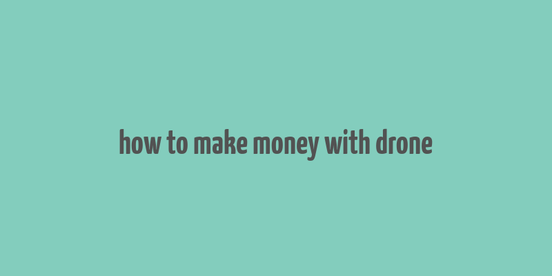 how to make money with drone