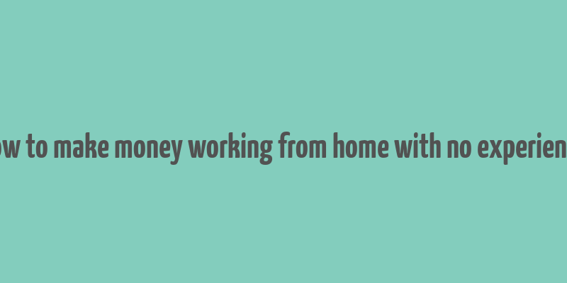 how to make money working from home with no experience