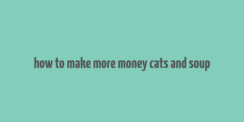 how to make more money cats and soup