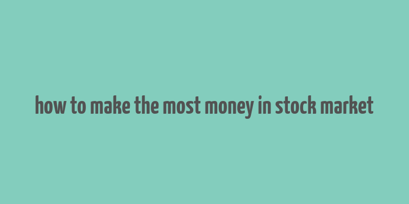 how to make the most money in stock market