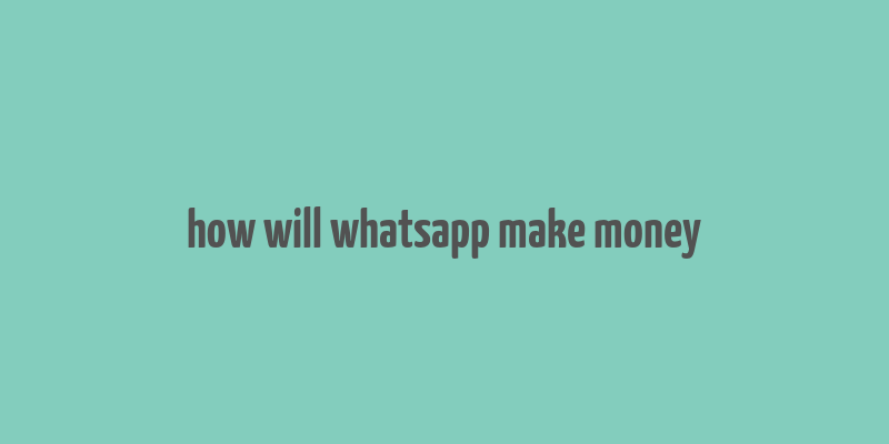 how will whatsapp make money