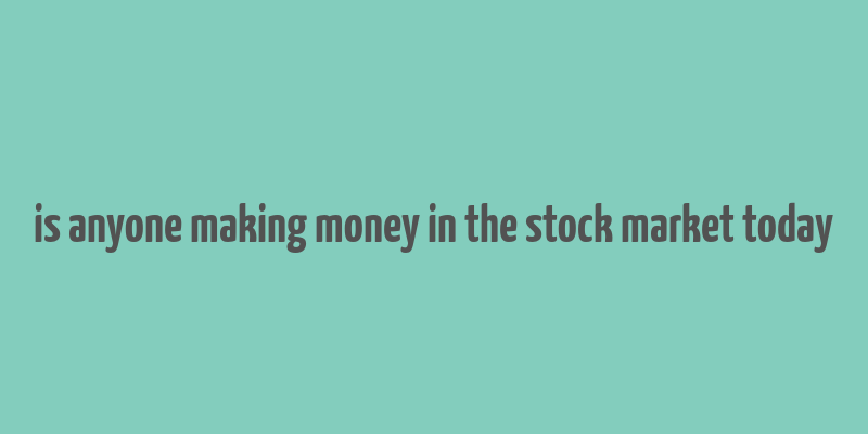 is anyone making money in the stock market today