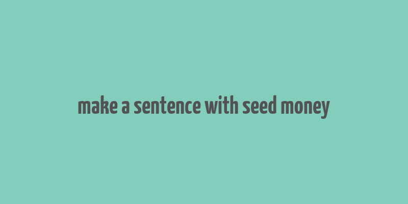 make a sentence with seed money