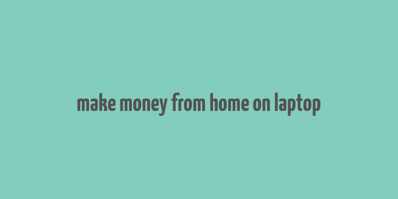 make money from home on laptop