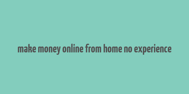 make money online from home no experience