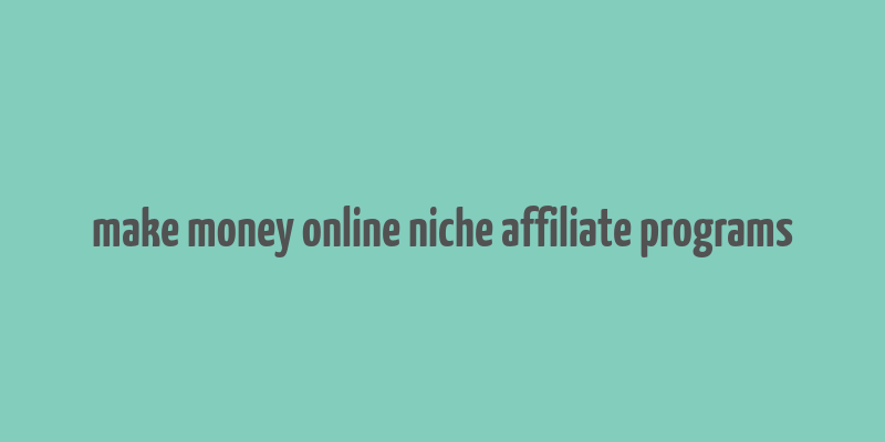 make money online niche affiliate programs