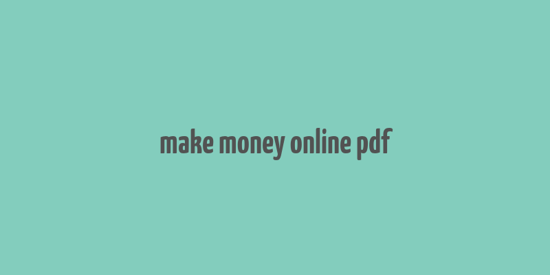 make money online pdf