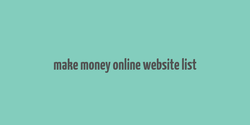 make money online website list