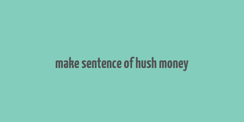 make sentence of hush money