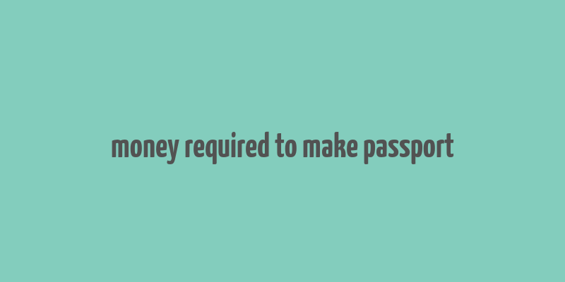 money required to make passport