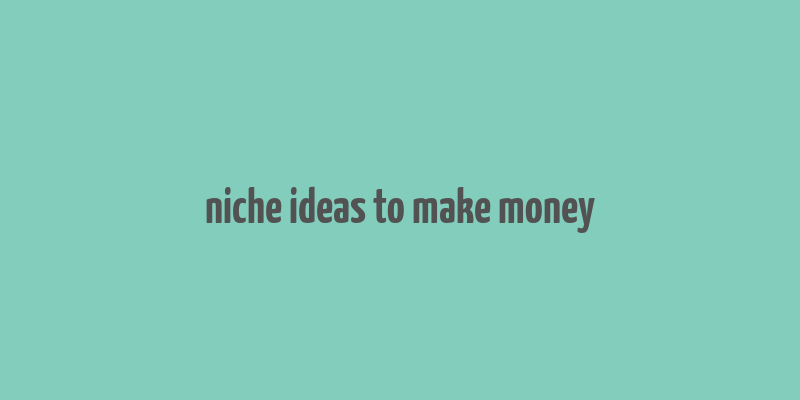 niche ideas to make money