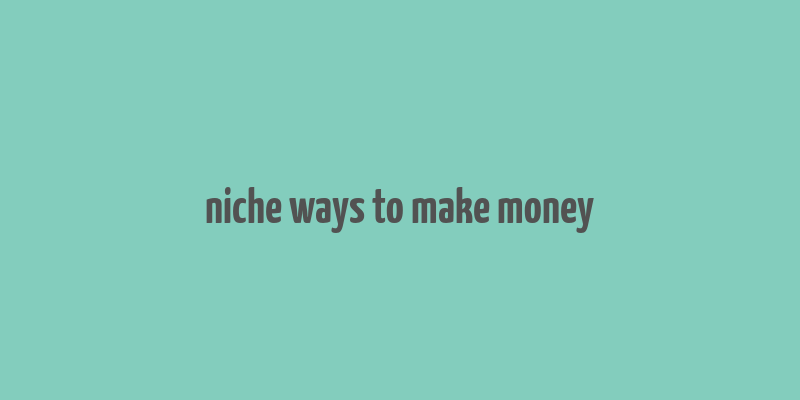 niche ways to make money