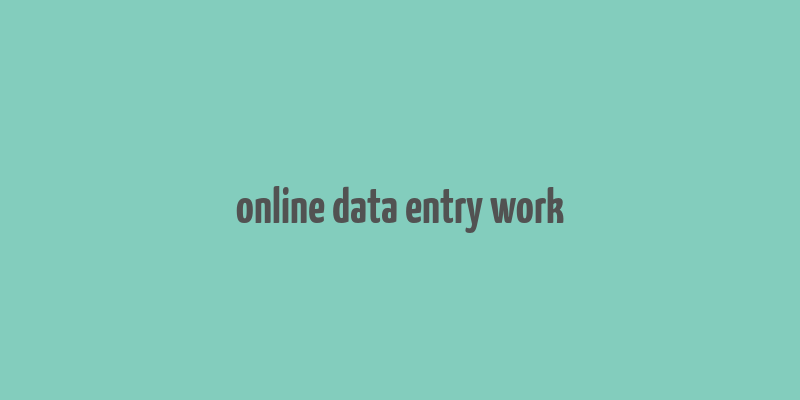 online data entry work