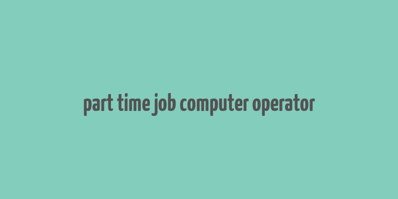 part time job computer operator