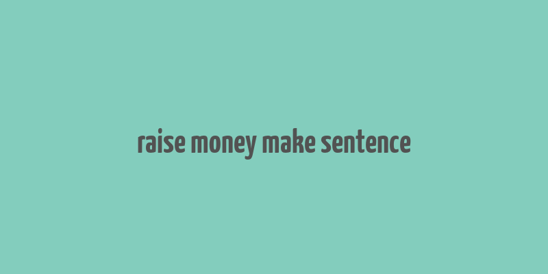 raise money make sentence