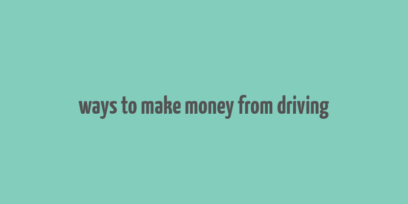 ways to make money from driving