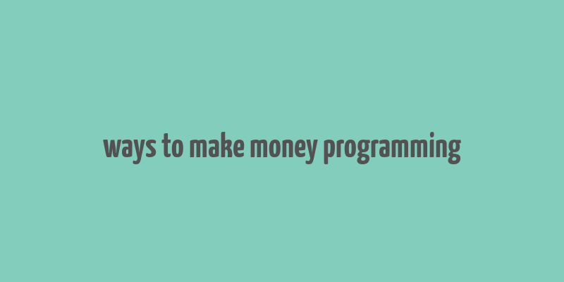 ways to make money programming