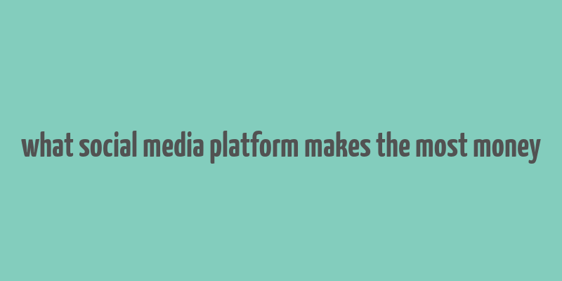 what social media platform makes the most money