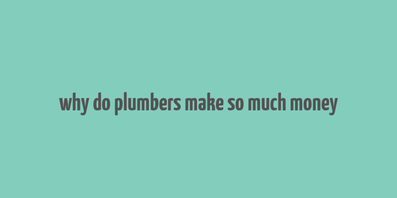 why do plumbers make so much money