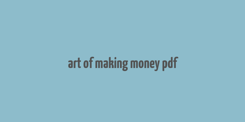 art of making money pdf