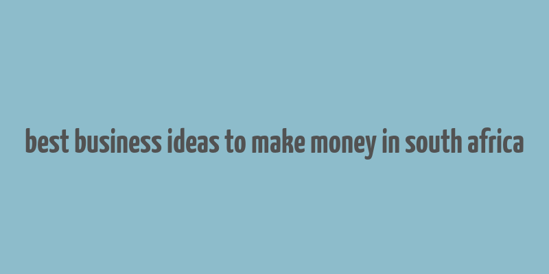 best business ideas to make money in south africa