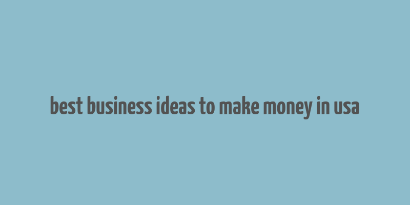 best business ideas to make money in usa