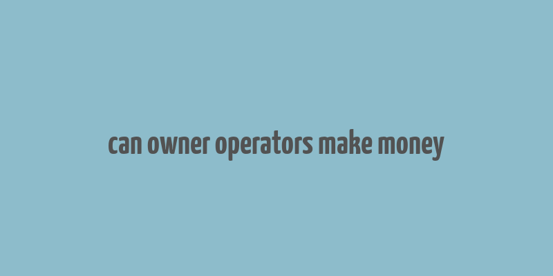 can owner operators make money