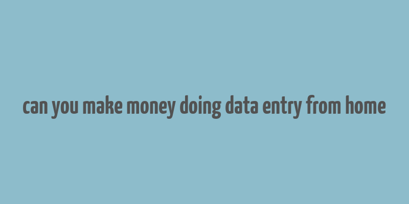 can you make money doing data entry from home