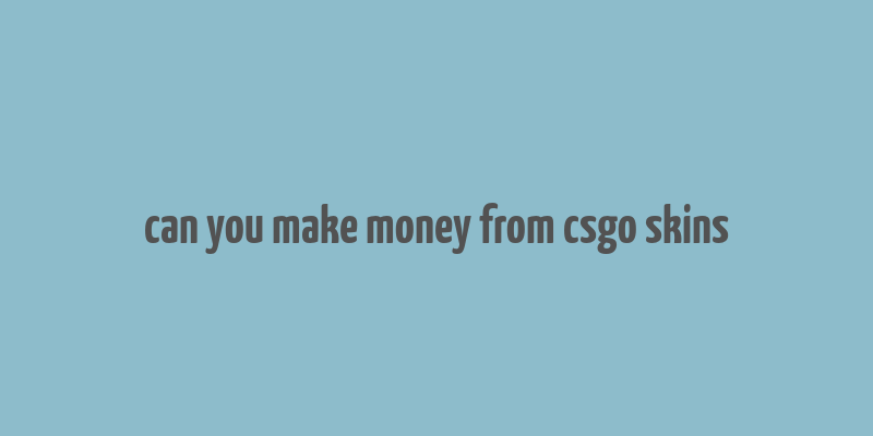 can you make money from csgo skins