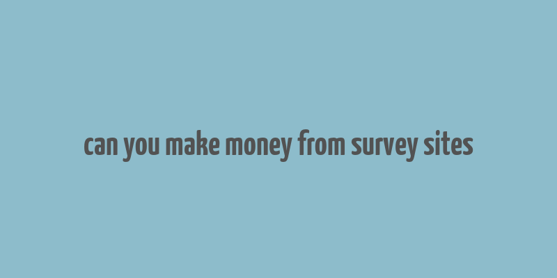 can you make money from survey sites