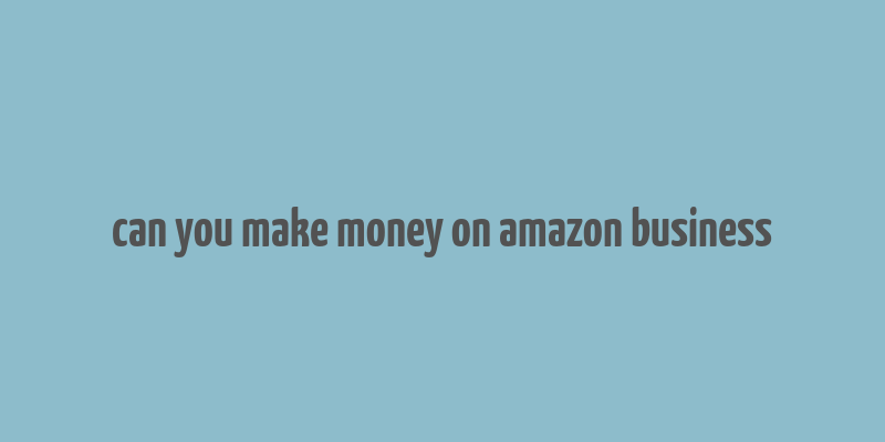 can you make money on amazon business