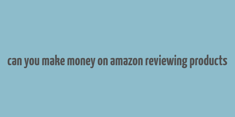 can you make money on amazon reviewing products