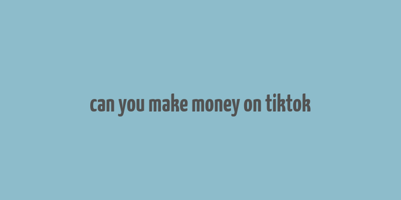 can you make money on tiktok