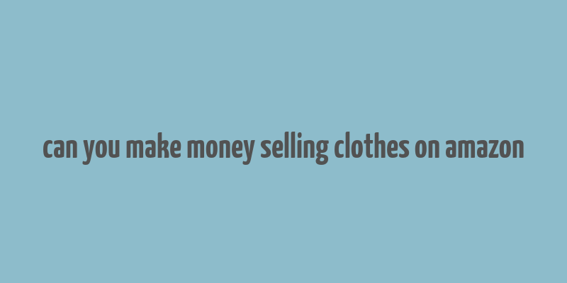 can you make money selling clothes on amazon