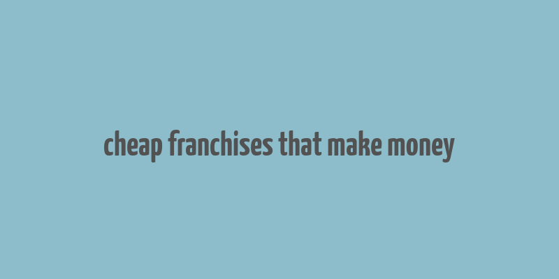 cheap franchises that make money