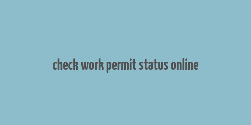 check work permit status online