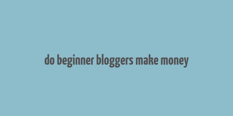 do beginner bloggers make money