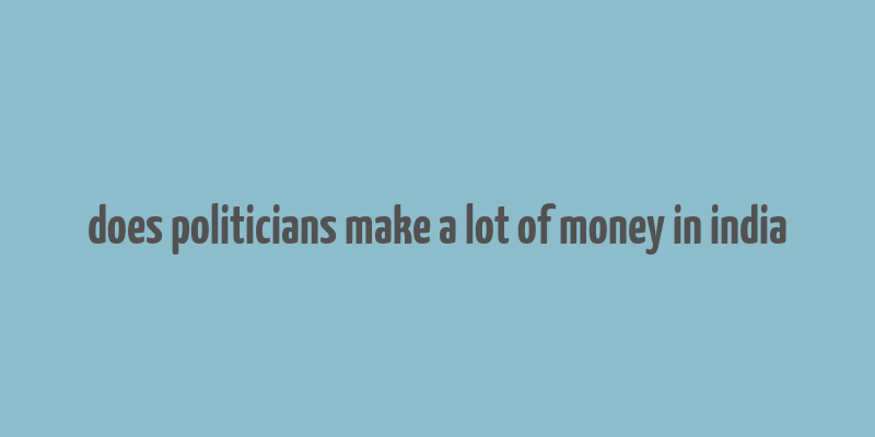 does politicians make a lot of money in india